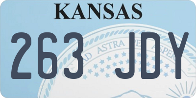 KS license plate 263JDY