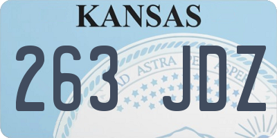 KS license plate 263JDZ