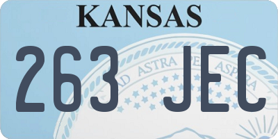 KS license plate 263JEC