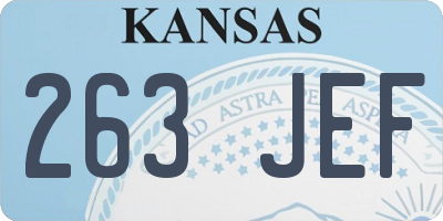 KS license plate 263JEF