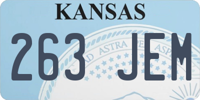 KS license plate 263JEM