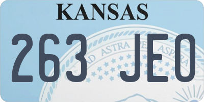 KS license plate 263JEO