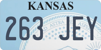 KS license plate 263JEY