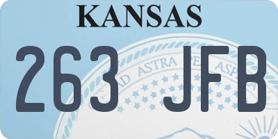 KS license plate 263JFB