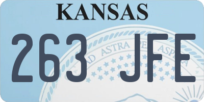 KS license plate 263JFE