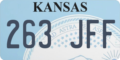 KS license plate 263JFF