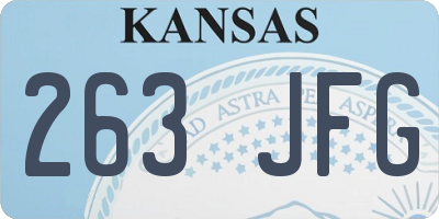 KS license plate 263JFG
