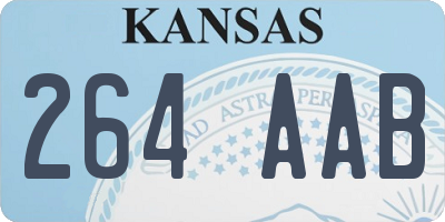 KS license plate 264AAB