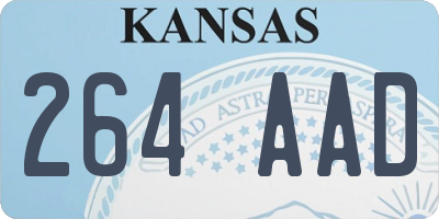 KS license plate 264AAD