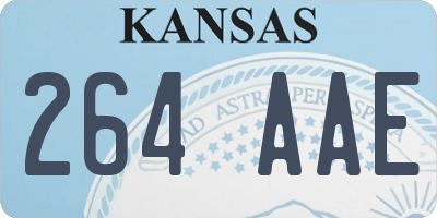 KS license plate 264AAE