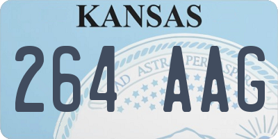 KS license plate 264AAG
