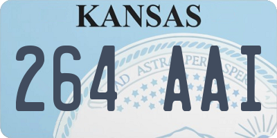 KS license plate 264AAI