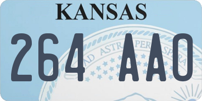 KS license plate 264AAO