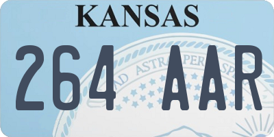 KS license plate 264AAR