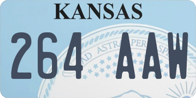 KS license plate 264AAW