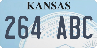 KS license plate 264ABC