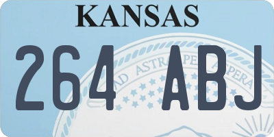 KS license plate 264ABJ
