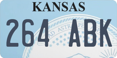 KS license plate 264ABK