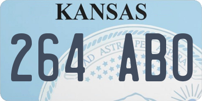 KS license plate 264ABO