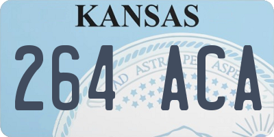 KS license plate 264ACA