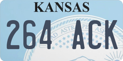 KS license plate 264ACK