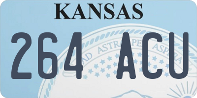 KS license plate 264ACU
