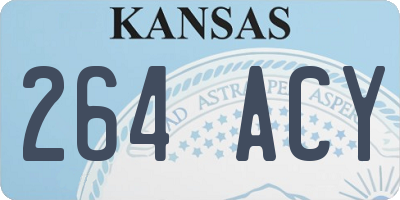 KS license plate 264ACY