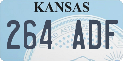 KS license plate 264ADF