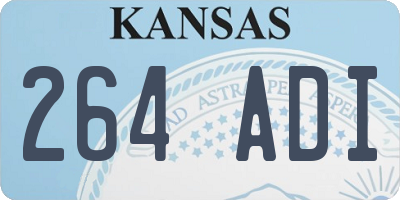 KS license plate 264ADI