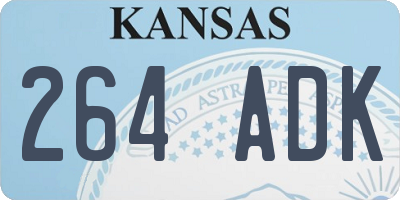KS license plate 264ADK
