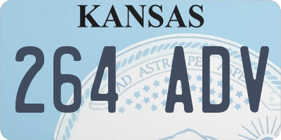 KS license plate 264ADV