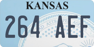 KS license plate 264AEF