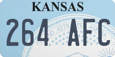 KS license plate 264AFC
