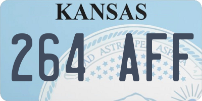 KS license plate 264AFF