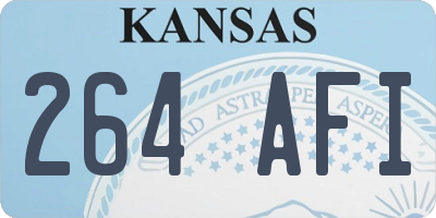 KS license plate 264AFI