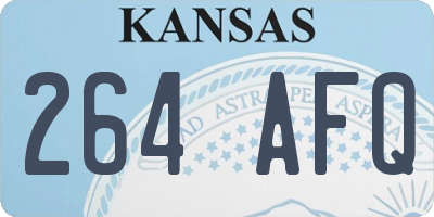 KS license plate 264AFQ
