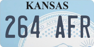KS license plate 264AFR
