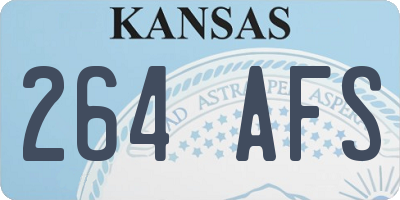 KS license plate 264AFS