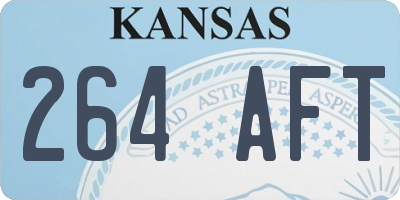 KS license plate 264AFT