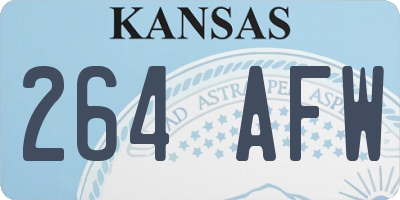 KS license plate 264AFW