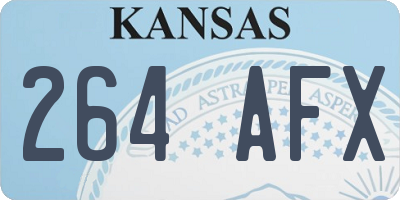 KS license plate 264AFX