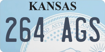 KS license plate 264AGS
