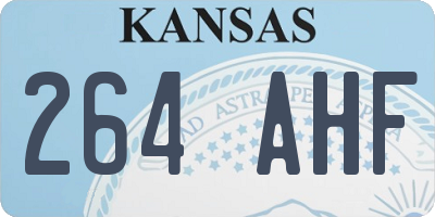 KS license plate 264AHF