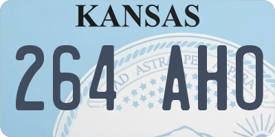 KS license plate 264AHO