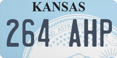 KS license plate 264AHP