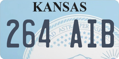 KS license plate 264AIB
