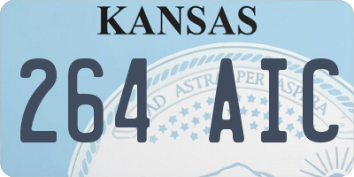 KS license plate 264AIC