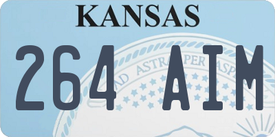 KS license plate 264AIM