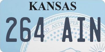 KS license plate 264AIN