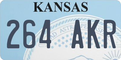 KS license plate 264AKR